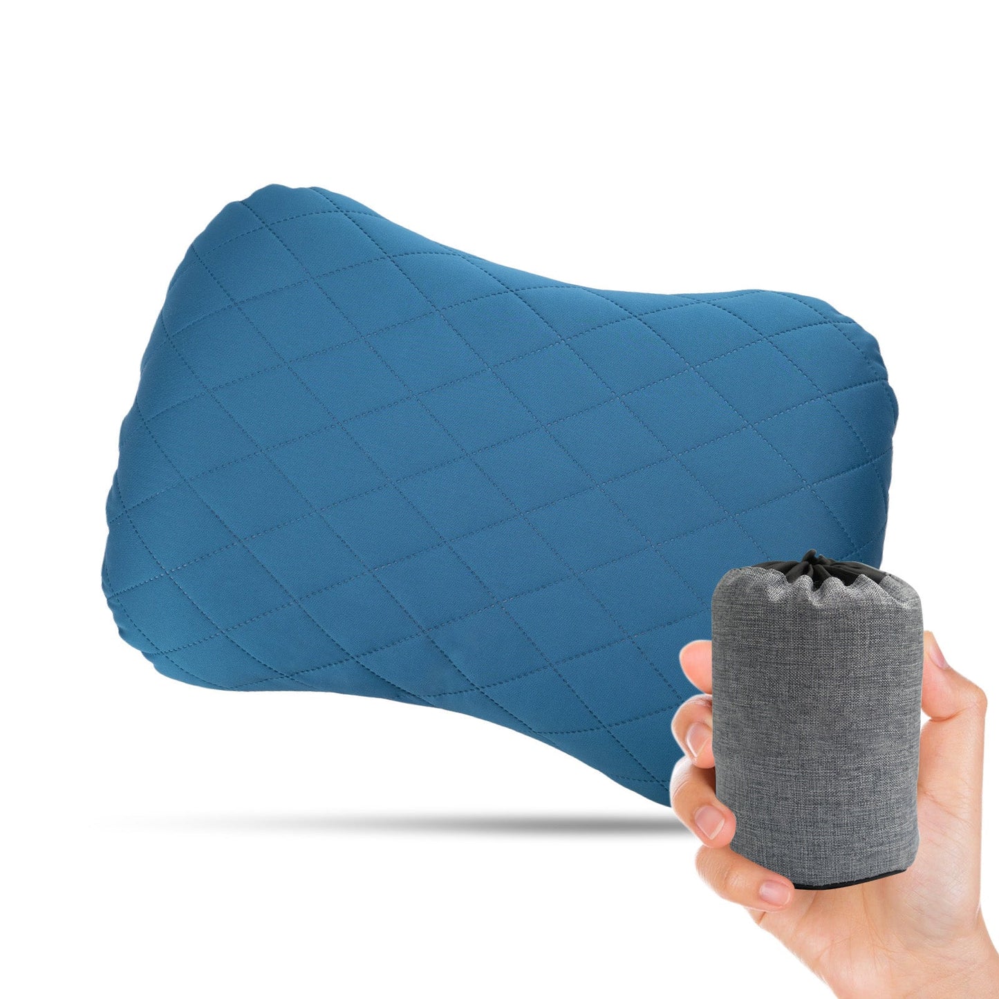 Inflatable Camping Pillow with Removable Washable Cover TPU Travel Pillow for Neck Lumbar Support Backpacking Pillow
