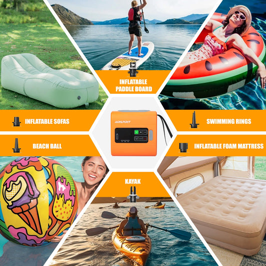 AIRSPIRIT High Pressure Paddle Board Pump Electric SUP Air Pump Intelligent Dual Stage Fast Inflate And Deflate