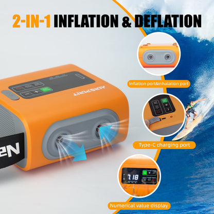 AIRSPIRIT High Pressure Paddle Board Pump Electric SUP Air Pump Intelligent Dual Stage Fast Inflate And Deflate