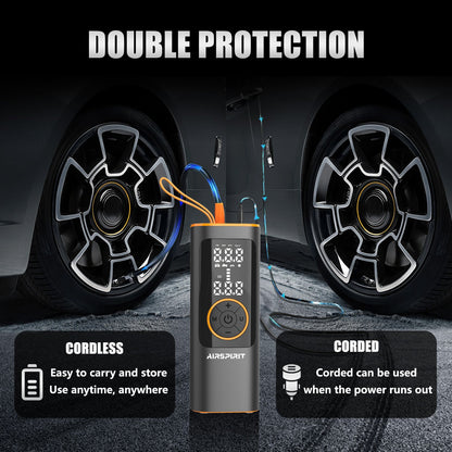 AIRSPIRIT Tire Inflator Portable Air Compressor 150PSI 5X Fast Inflation and Auto Shutoff Function Tires Pump for Cars Motorcycles Bikes Balls